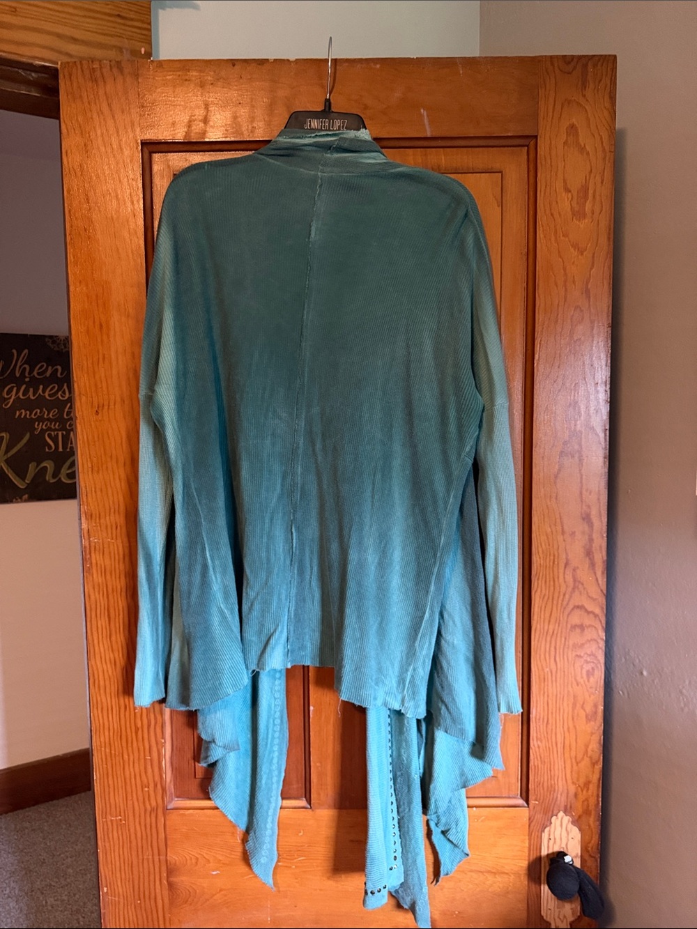 Teal Open-Front Women's Cardigan - Picture 5 of 5